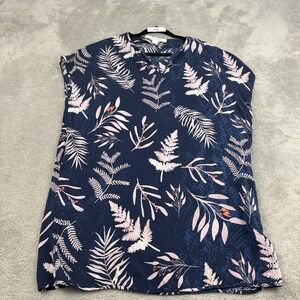 Diane Von Furstenberg Kora Tunic Shift Dress Womens P Blue Floral Silk‎ Blend